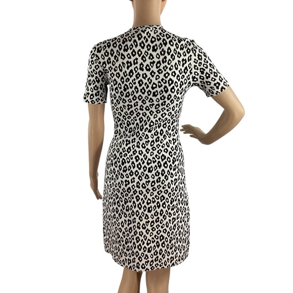Theory Leopard Tee Dress Glossed Leopard Ivory Black Size P - Picture 5 of 7